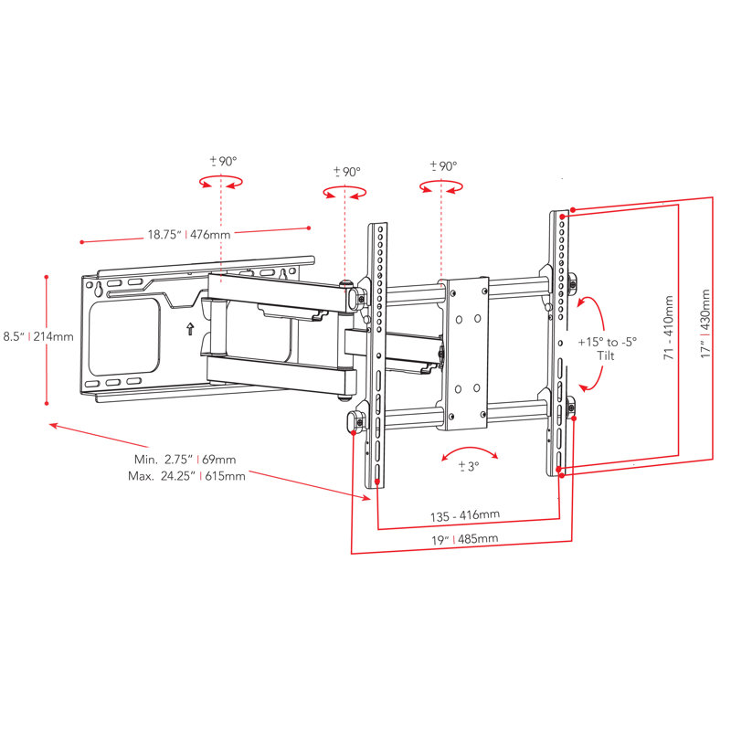 CorLiving Single Screen Wall Mount