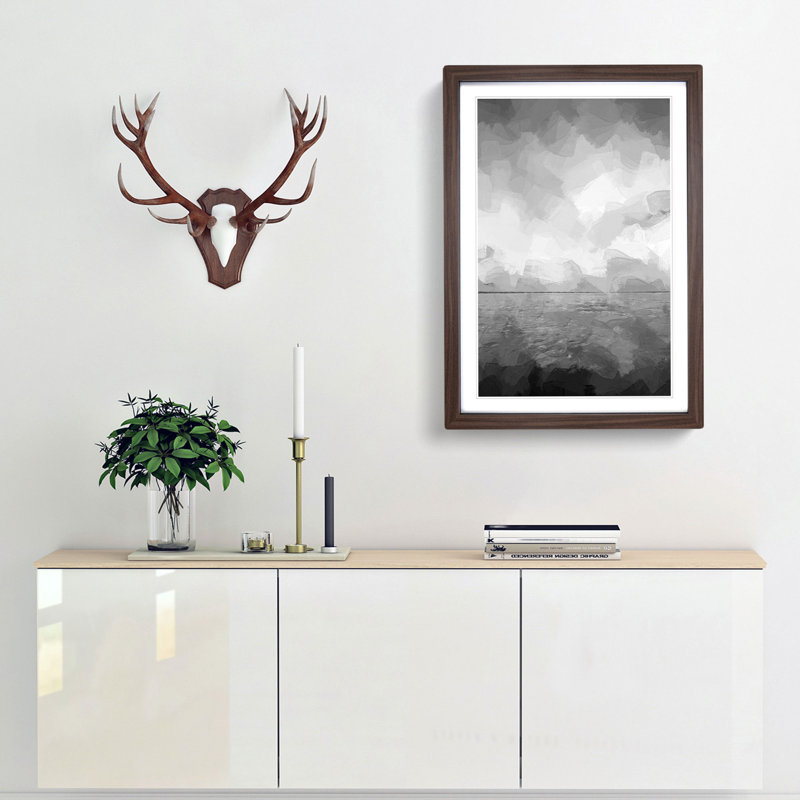 Beach Horizon in Abstract - Picture Frame Photograph Print, Walnut Framed, 48cm H x 36cm W x 2cm D