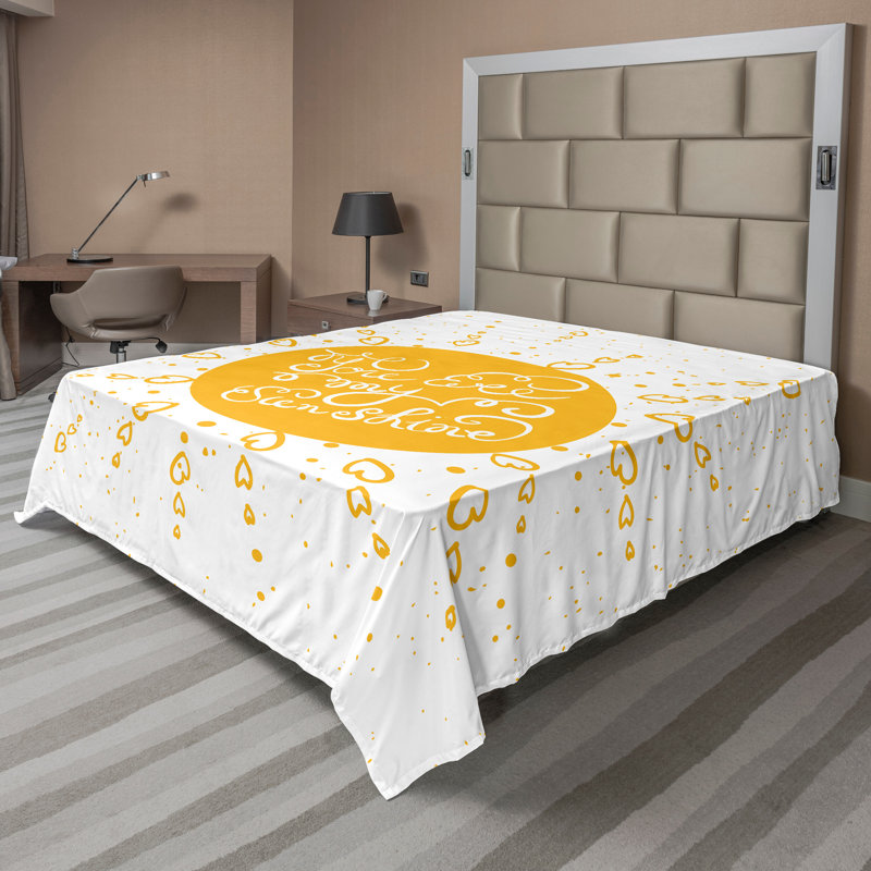 Drap-housse jaune Ambesonne, Drap plat de taille très grand