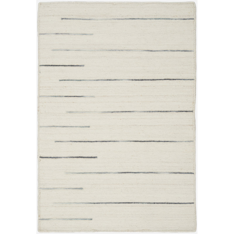 Anerinda Solid Hand Loomed Wool/Cotton Area Rug in Ivory, Rectangle 2' x 4'