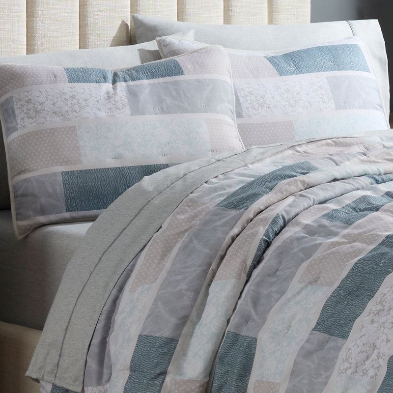 Martex Arcadia Multi Quilt Set, King Quilt + 2 King Shams