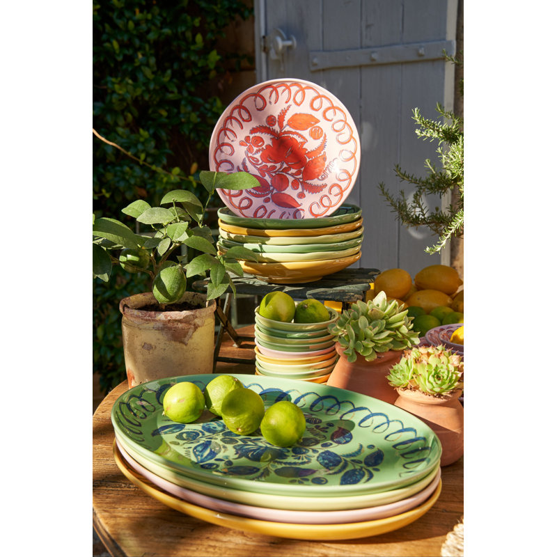 Amalfi Oval Serving Tray - Lime - 15.7" x 11", Mustard