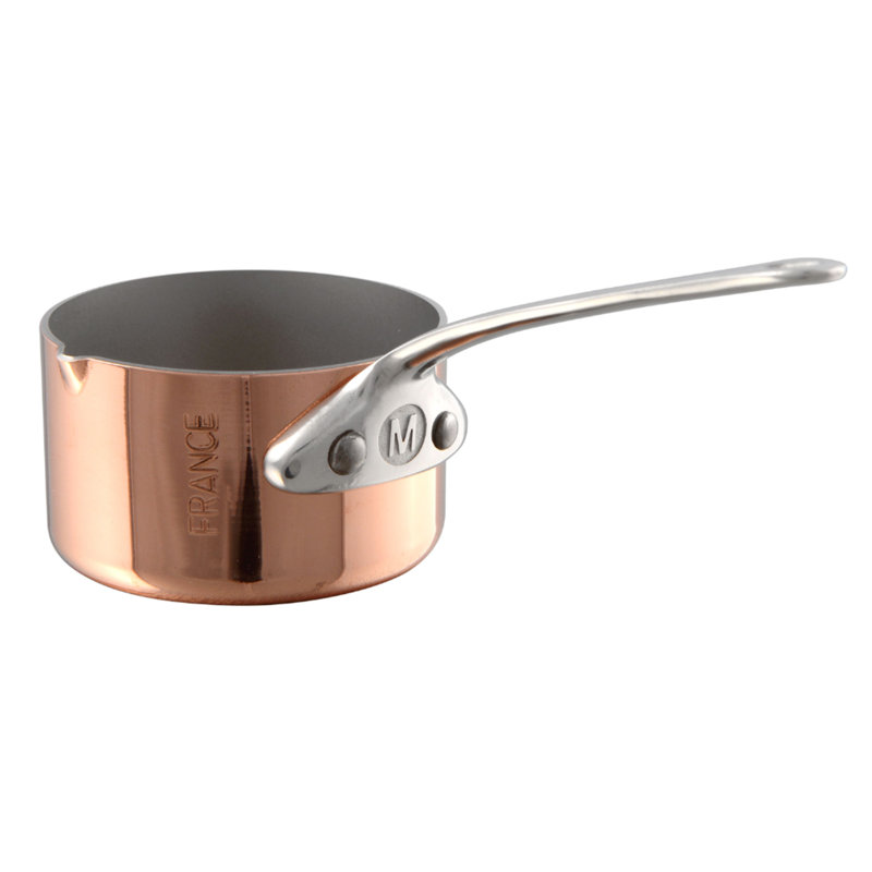 Mauviel M'minis Copper Sauce Pan With Stainless Steel Handle, 0.21-Quart, Copper;Stainless Steel