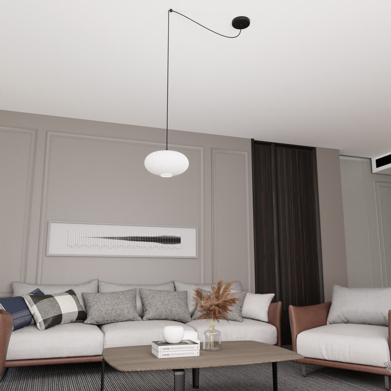 Sartore 1 - Light Matte Black Pendant, Matte Black/Opal