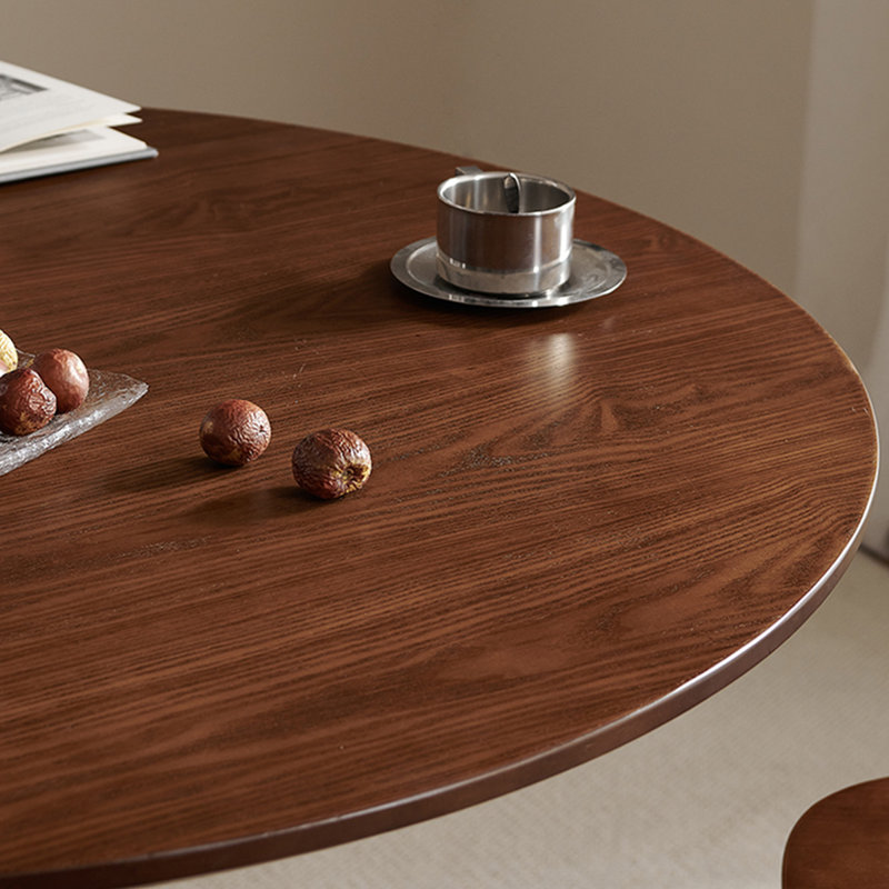 Table de salle à manger ronde en bois massif brun noisette, H 29,53 po x L 39,37 po x l 39,37 po