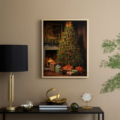 «Christmas Holiday Art» DCLVI, reproduction encadrée - bois massif