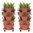 Jardinière verticale 2 pièces Soban Strawberry, tour de jardin empilable à 5 niveaux, pot à fleurs empilable avec poteau de soutien intérieur et extérieur