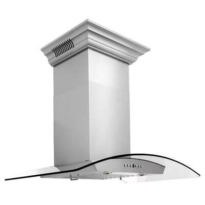 30"" Crown Sound 400 CFM Ducted Wall Mount Range Hood in Stainless Steel with Wi-Fi -  ZLINE, KZCRN-BT-30