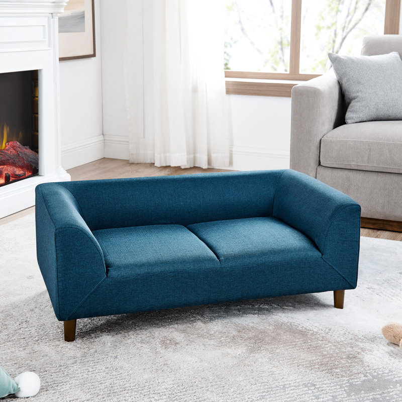 Modern Rectangular Pet For Medium And Large Dogs - , With & , Soft Cushion Stable Dog Relaxing Bed A Restful, Blue