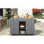 Îlot de cuisine extérieur gris - bois de sapin massif et acier inoxydable, comptoir pliable, rangement polyvalent, porte-serviettes, ouvre-bouteille encastré Spice, roues verrouillables pour plus de fonctionnalité, acier