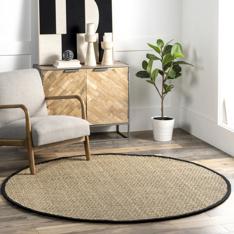 Tapis intérieur / extérieur beige Galiana, Rond 6 pi