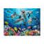 « five happy dauphins », reproduction d’impression sur toile tendue-26857086