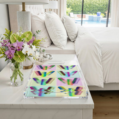 Plateau décoratif rectangulaire en acrylique psychédélique Ode To Hurst