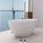 55-Inch Freestanding Solid Surface Bathtub With Drain-117989350