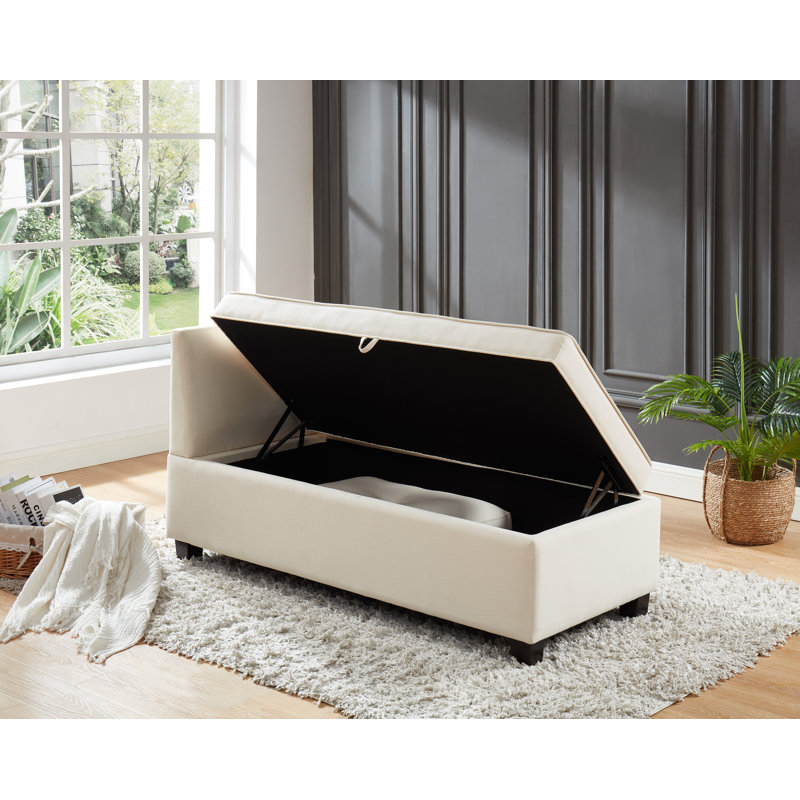 Chaise longue avec accoudoirs encastrés gauche avec rangement Fraley
