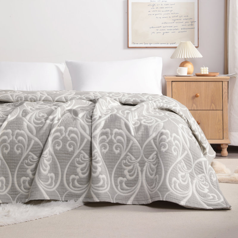 Couverture en mousseline de coton naturel, l 88 po x L 92 po
