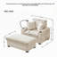 Luxueux fauteuil simple rembourré en velours avec repose-pieds, rangement intégré et caractéristiques intelligentes pour un confort ultime-1420522740