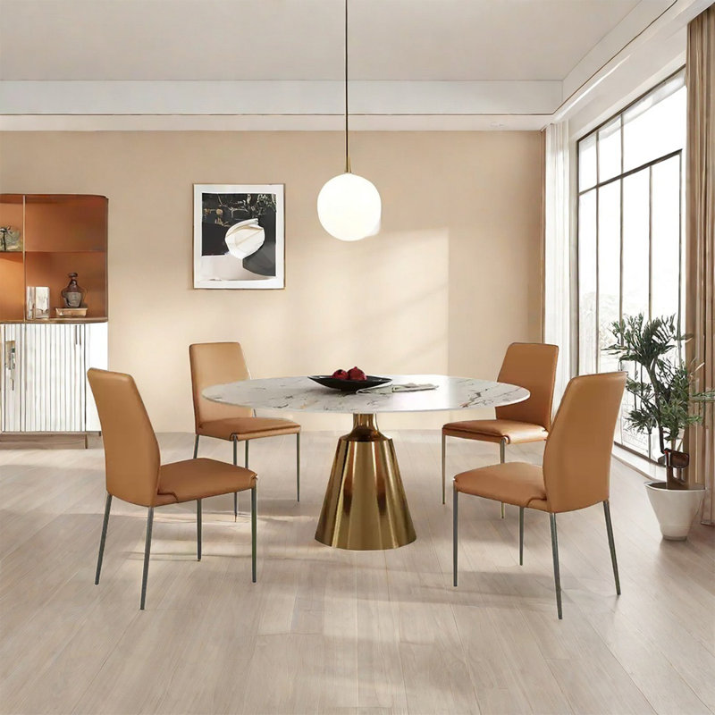 Ensembles de table ronde moderne et luxueuse, H 29,5 po x L 47,2 po x l 47,2 po