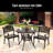 Baze 3 Piece Outdoor Patio Retro Round Cast Aluminum Dining Table and 2 Cast Aluminum Chairs Set-1017114034