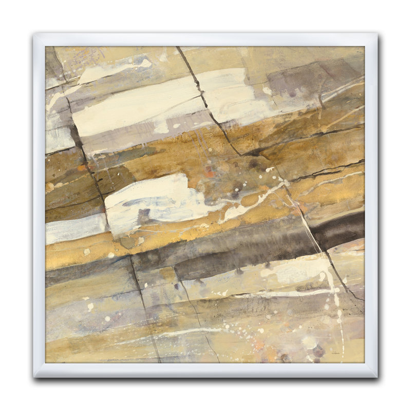 «Fire and Ice Minerals V», reproduction sur toile encadrée, Cadre blanc, H 30 po x l 30 po x P 1 po