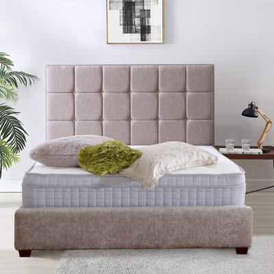 Lodhi Upholstered Velvet Bed with Mattress