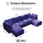 Canapé modulaire surdimensionné en U à 6 places de 137,7 po avec repose-pieds modulaire 6 places avec repose-pieds-1644256714