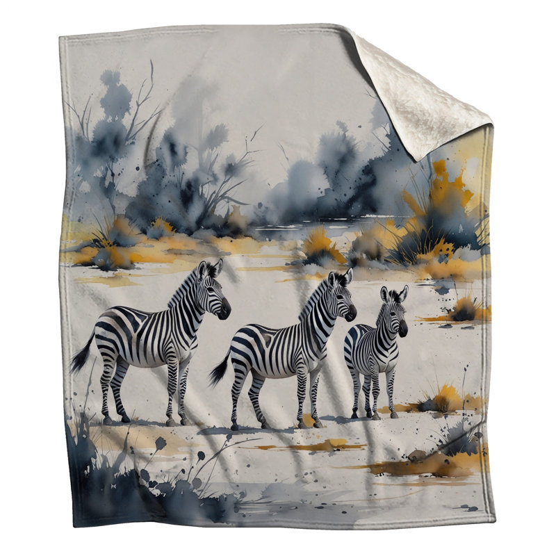 Zèbres dans des couvertures d'habitat sauvage, L 50 po x H 60 po