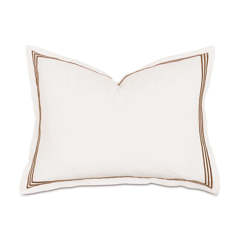 Tessa Cotton Sham Set, Ivory/Brown, Standard, Multi-stripe