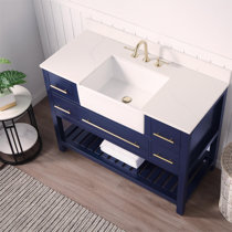 Free Shipping on 48 Black Freestanding Single Farmhouse Sink Bathroom  Vanity with Ceramic Top｜Homary CA