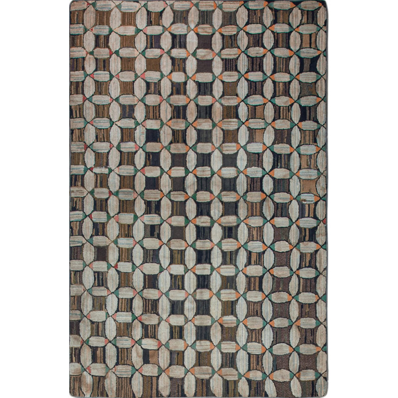 Tapis brun brun à motif géométrique antique à motif géométrique