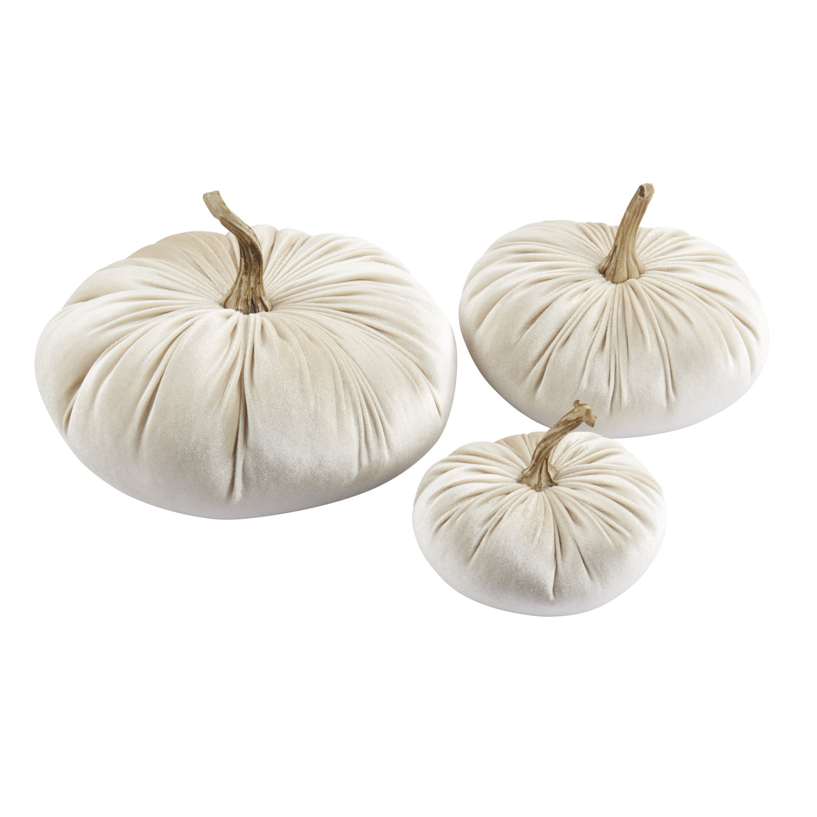 6-Piece Velvet Pumpkin Sculpture