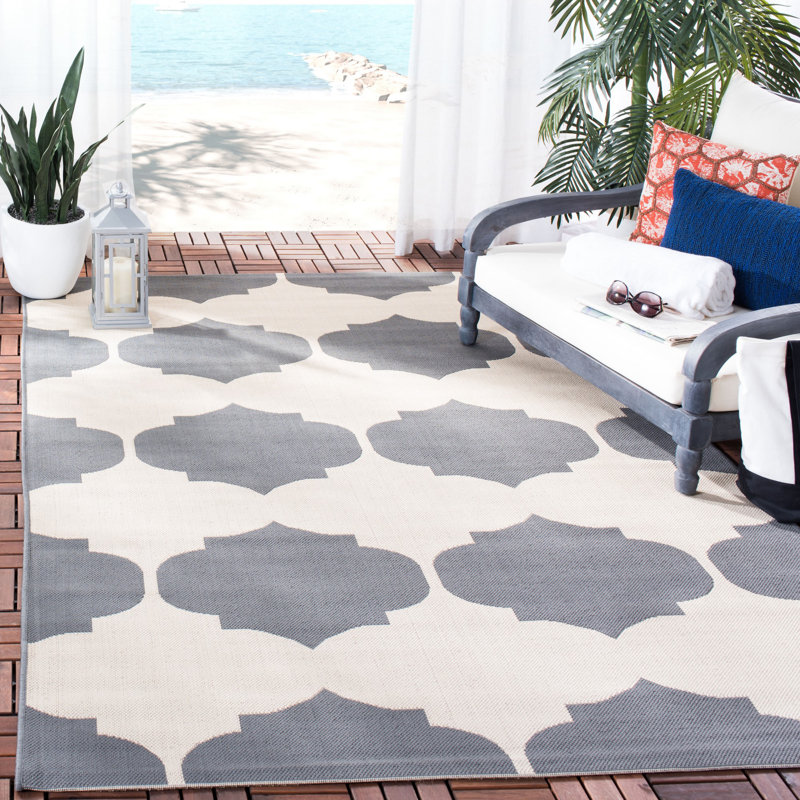 Herefordshire Performance Geometric Indoor/Outdoor Area Rug, Rectangle 9' x 12'