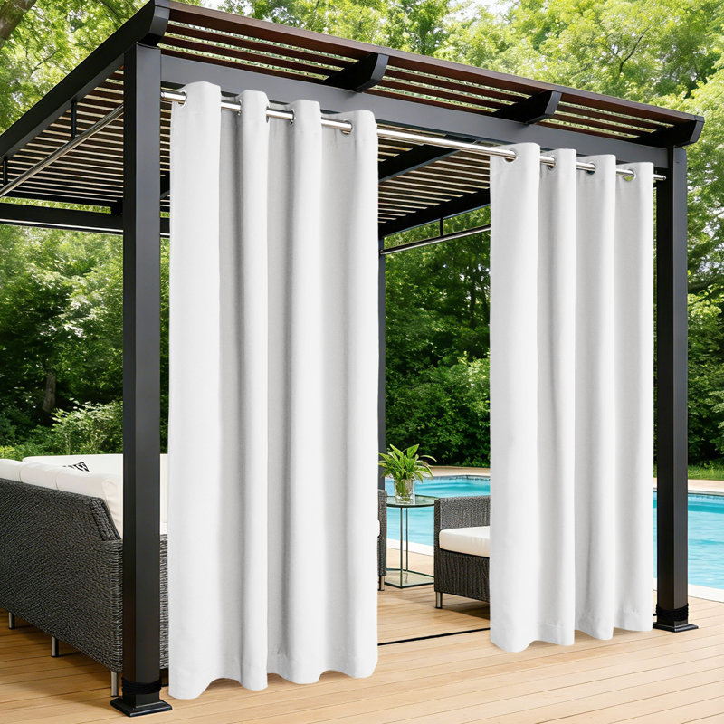 Rideaux occultant 100% oléfine imperméables, Blanc, L 52 po x L 96 po