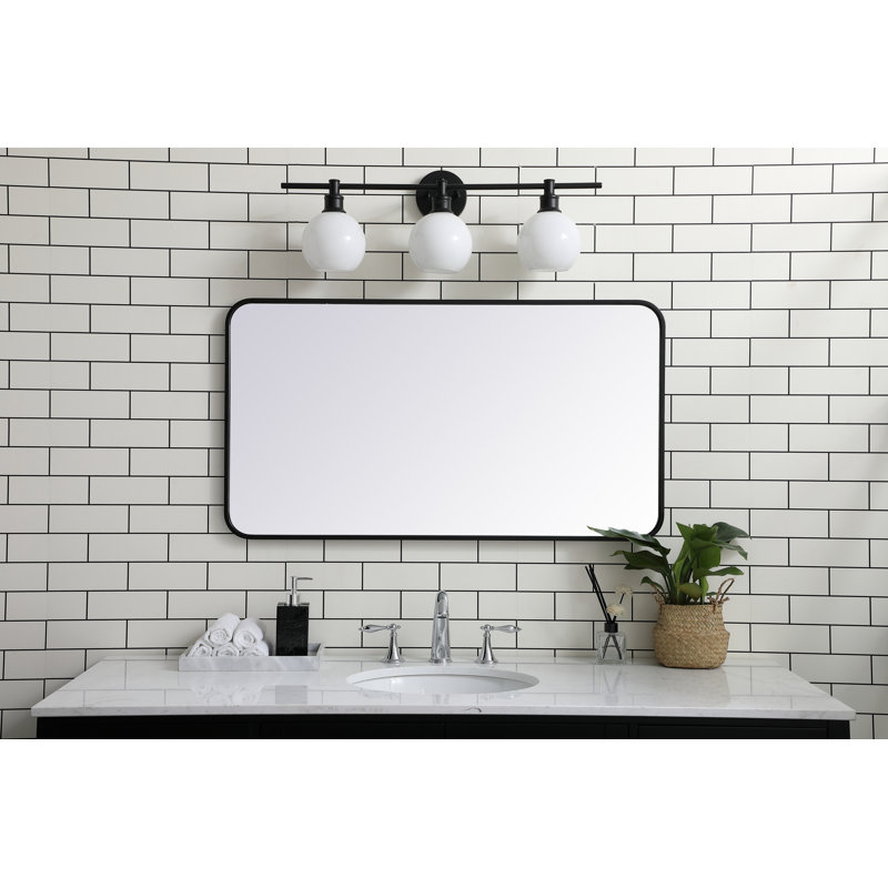 Miroir mural Sabine, Noir, 40 po x 22 po