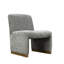 Fauteuil d'appoint confortable, fauteuil de chambre rembourré, conception sans accoudoirs avec pieds en bois et tissu chenille doux pour le salon