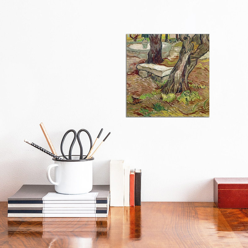 The park of the Saint Paul Asylum in Saint-Remy or Bench de Pierre by Vincent Van Gogh - 1 Piece Wrapped Canvas Painting