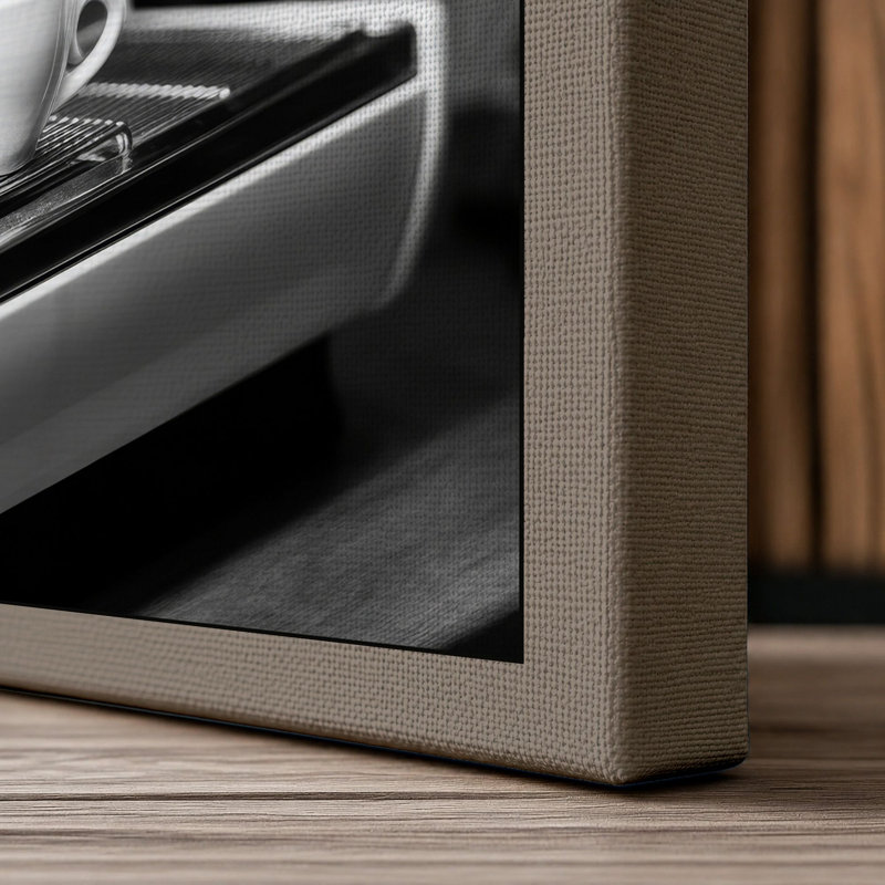 Espresso Machine Industrial - Wrapped Canvas, 36x24 - 91.4 x 61.0 cm, Taupe Border