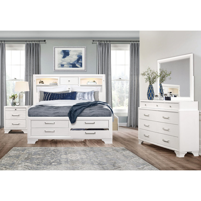 Table de chevet blanche pour la maison - 26,68 po de hauteur, 42,21 lb de poids, bois massif + chambre à coucher de 22 po de hauteur, lb, 18 x 13 5h