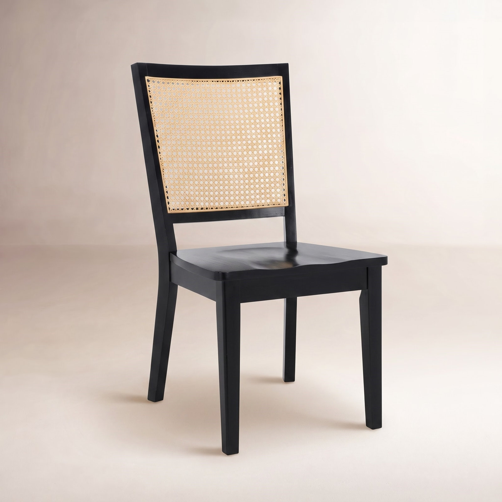 Karlie Dining Armchair, Black, Wooden, Black/Natural