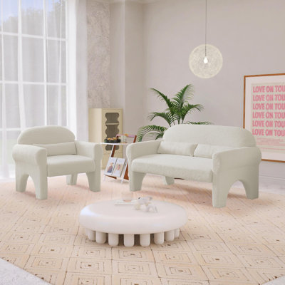Canapé et fauteuil d'appoint 2 pièces Nisaiah