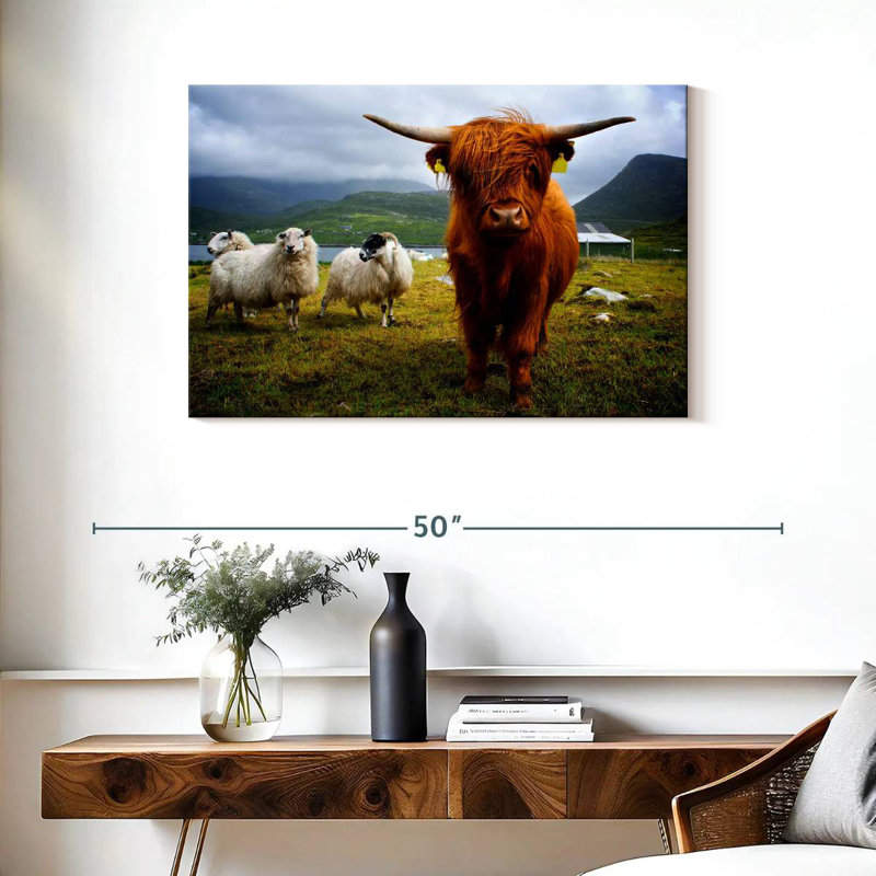 Brampt Highland Cow and Friends, H 24 po x l 36 po