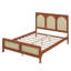 Structure de lit grand format en rotin, lit plateforme en bois avec support à lattes solides, tête et pied de lit en rotin-1571990521