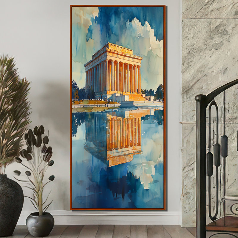 Mullens - Architecture Canvas Art Print, 60" H x 28" W, Brown, Floater Framed Print