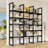 5-Tier Geometric Bookcase With Metal Frame, 71 Inch Tall Industrial Bookshelf For Living Room, Office, And Bedroom Storage