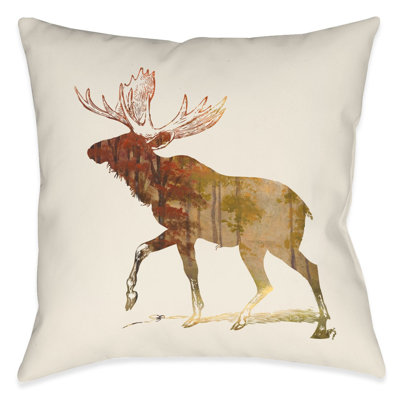 In The Wild Moose Reversible Throw Pillow