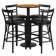 Naro 24'' Round Laminate Table Set with Round Base and 4 Ladder Back Metal Barstools