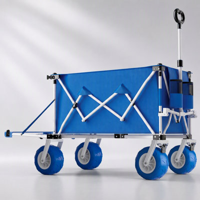 Chariot de plage extensible 360L avec capacité de 520 lb, roues de 9 pouces et conception pliable pour un rangement et un transport faciles