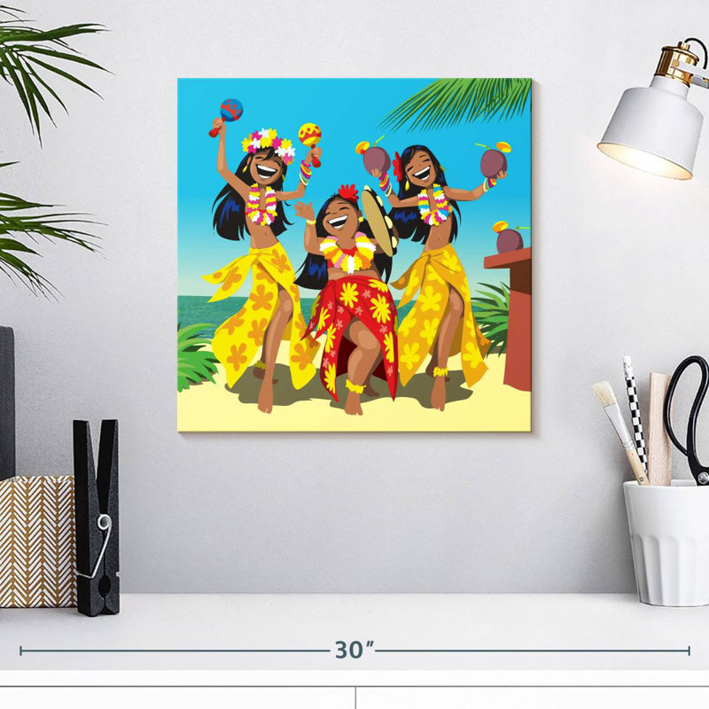 Enn Hawaiian Hula Dancers, H 16 po x l 16 po