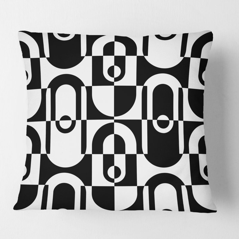 Monochrome Pattern VIII Pillow, 18" x 18"