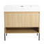 Ensemble de meuble-lavabo 36 po avec lavabo simple en résine, armoire en bois massif multicouche pour un rangement moderne et durable
